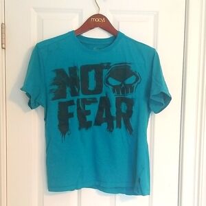 No Fear Graphic T-Shirt, Large, Blue